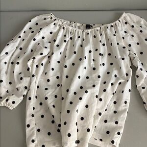 Ann Taylor Black and White Polka Dot Blouse